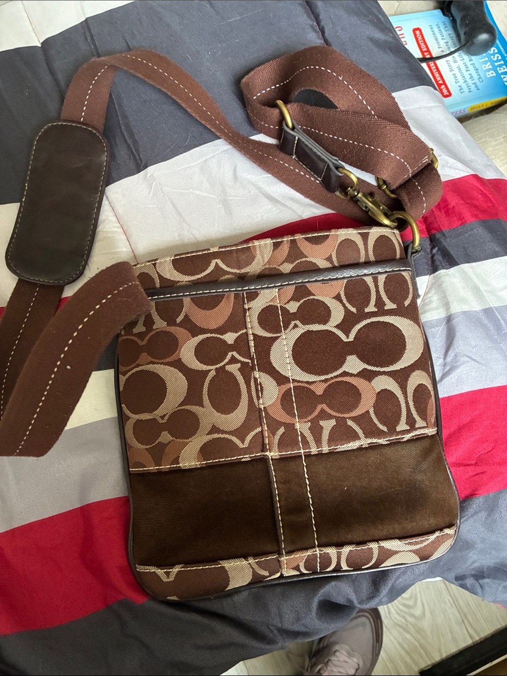Coach Brown Signature Canvas & Leather Messenger Bag